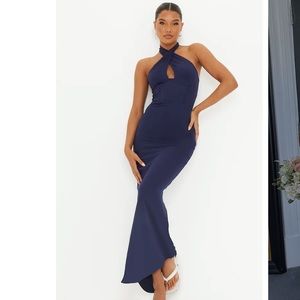 PrettyLittleThing Navy Maxi Dress